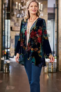 Online Soft Surroundings Aaliyah Floral Velvet Topper SecretGardenBurnout