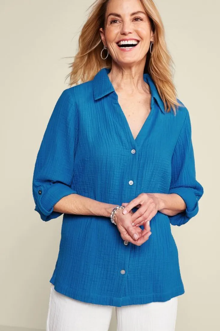 Hot Soft Surroundings Addison Gauze Big Shirt
