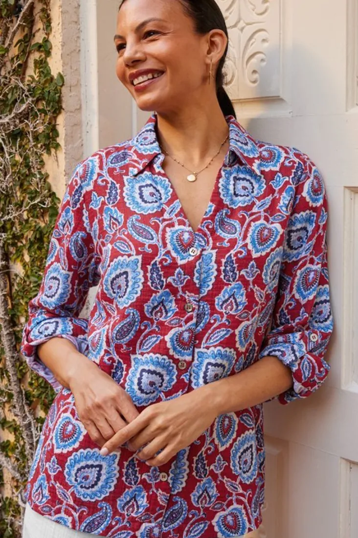 Hot Soft Surroundings Addison Gauze Big Shirt