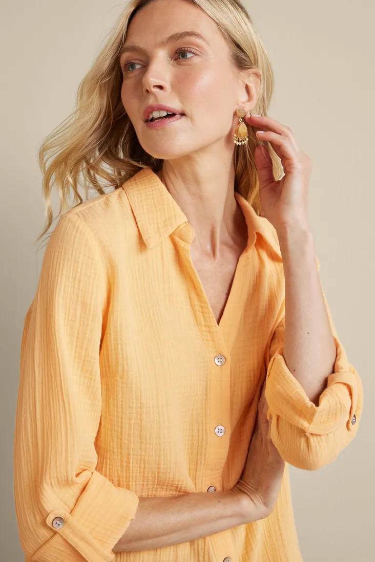 Hot Soft Surroundings Addison Gauze Big Shirt