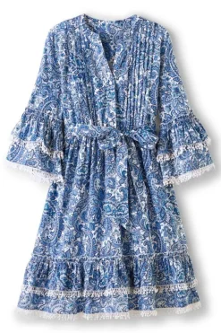 Sale Soft Surroundings Adeline Short Dress SpringPaisleyChambray