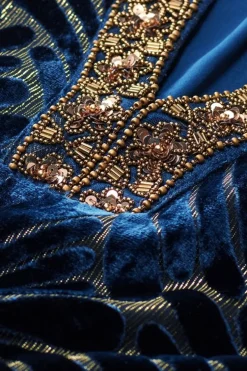 Discount Soft Surroundings Adrienne Embroidered Velvet Tunic BlueSwirlVelvetBurnout
