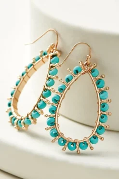 Outlet Soft Surroundings Alea Beaded Hoop Earrings Turquoise