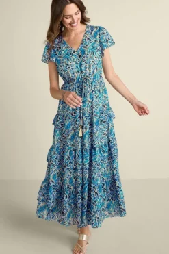 Soft Surroundings Aleyah Maxi Dress PaisleyIkatOvercast