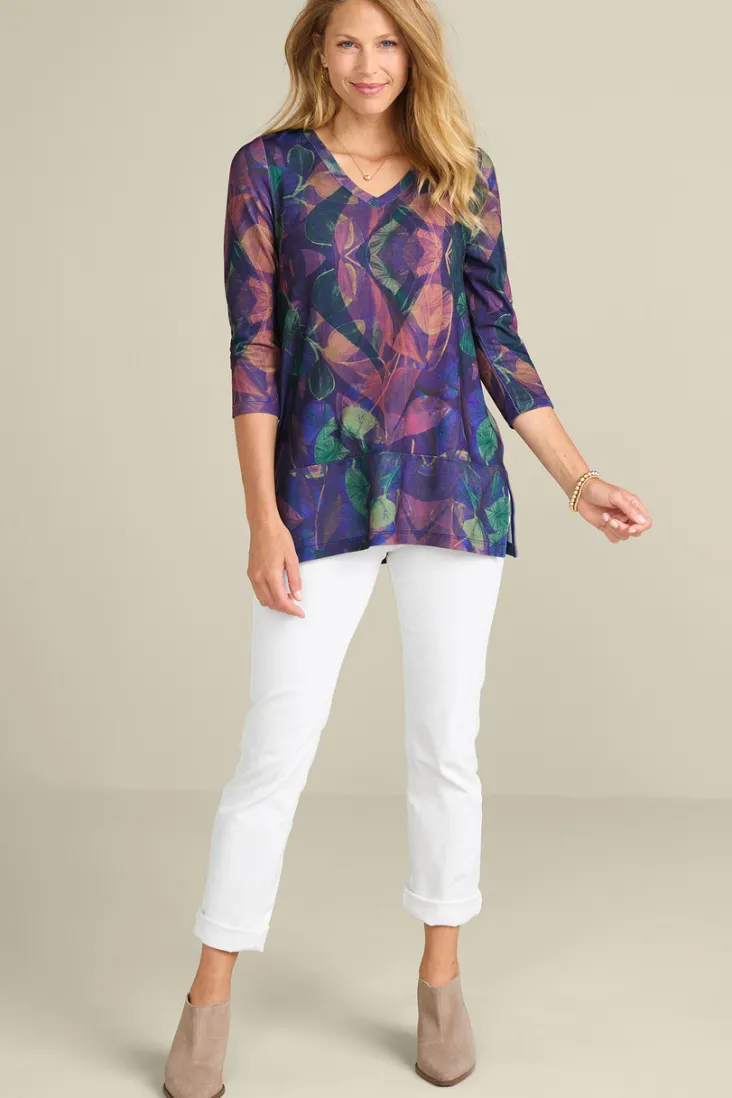 Hot Soft Surroundings Alila 3/4 Sleeve Tunic WarmIrisMulti