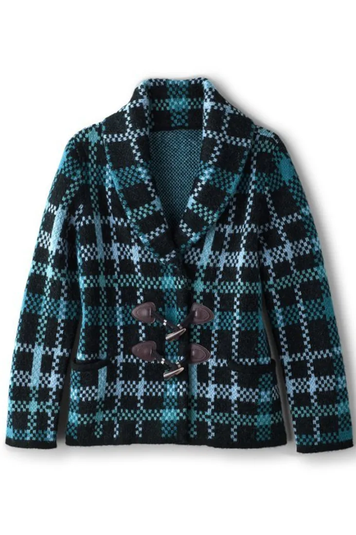 Best Soft Surroundings Alpine Plaid Sweater Coat NaturallyFallPlaid