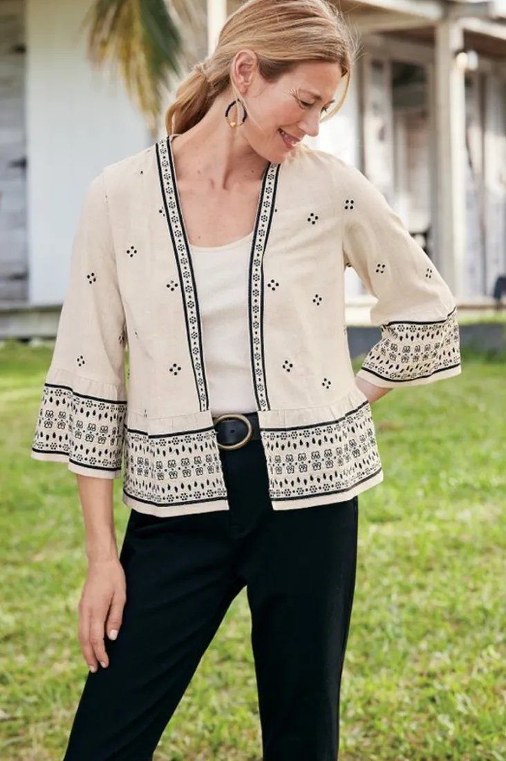 Hot Soft Surroundings Amantea Jacket Moonbeam
