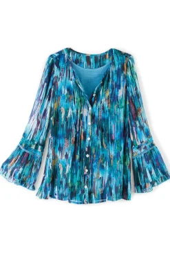 Online Soft Surroundings Amelie Top BlueAbstract