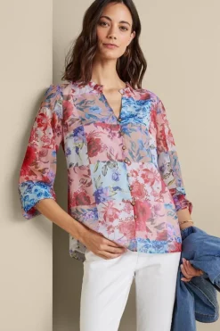 Soft Surroundings Anastasia Shirt ChrysanthemumFloral