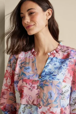 Soft Surroundings Anastasia Shirt ChrysanthemumFloral
