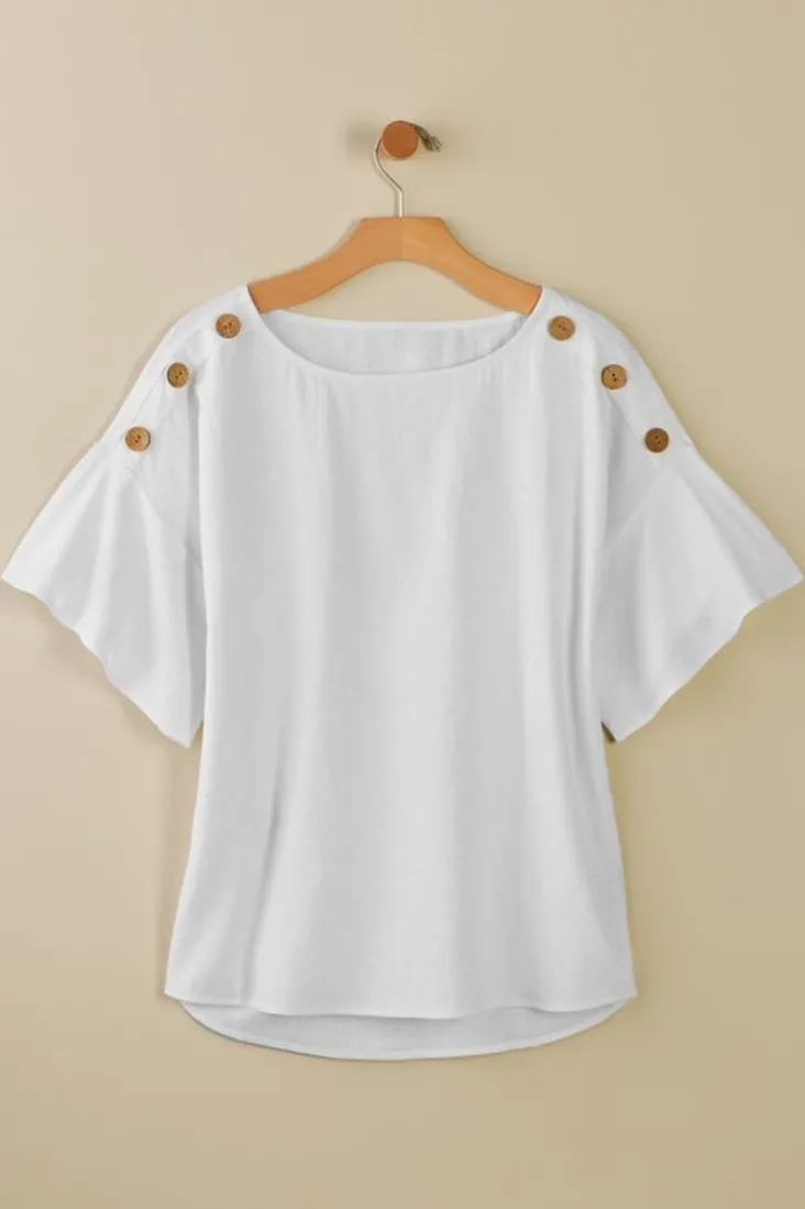 New Soft Surroundings Andrea Linen Blend Pullover