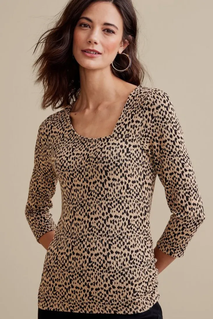 Discount Soft Surroundings Anesha Top Leopard