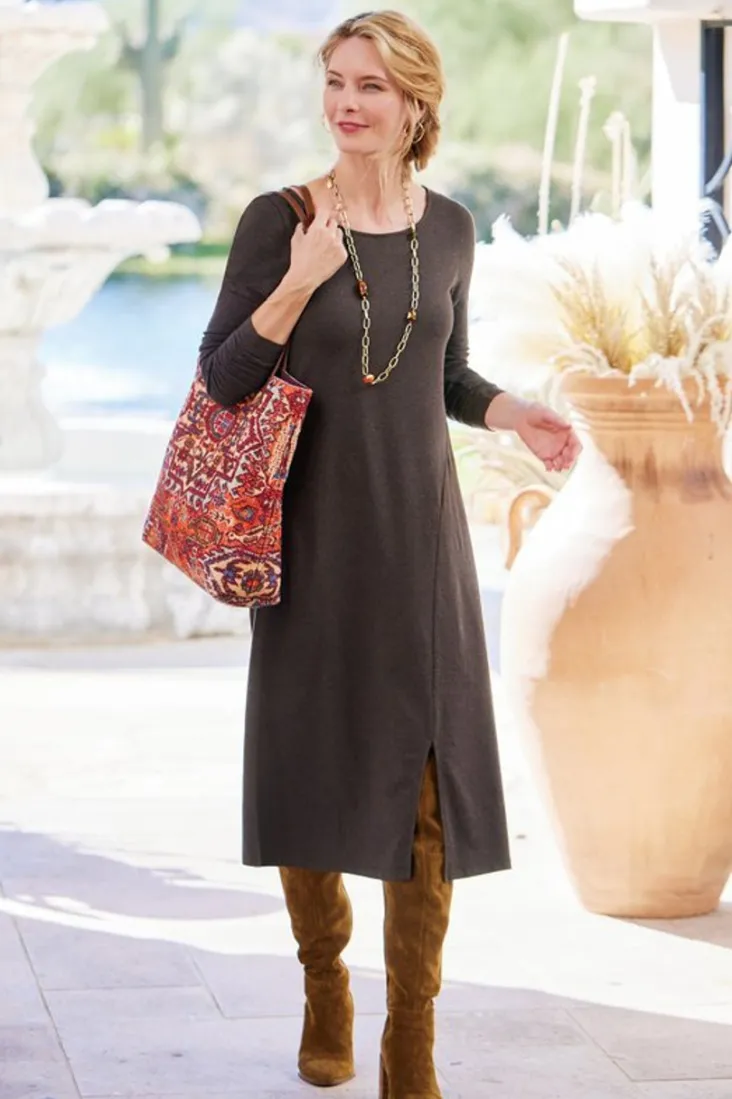 Hot Soft Surroundings Annette Dress EspressoHeather