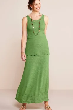 Online Soft Surroundings April Crochet Sweater Tank PiquantGreen