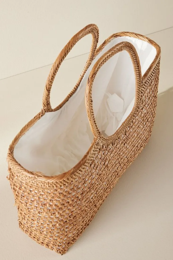 Soft Surroundings April Woven Bag Tan