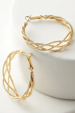 Best Soft Surroundings Aria Sparkle Hoops Earrings Gold