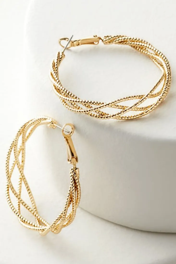 Best Soft Surroundings Aria Sparkle Hoops Earrings Gold