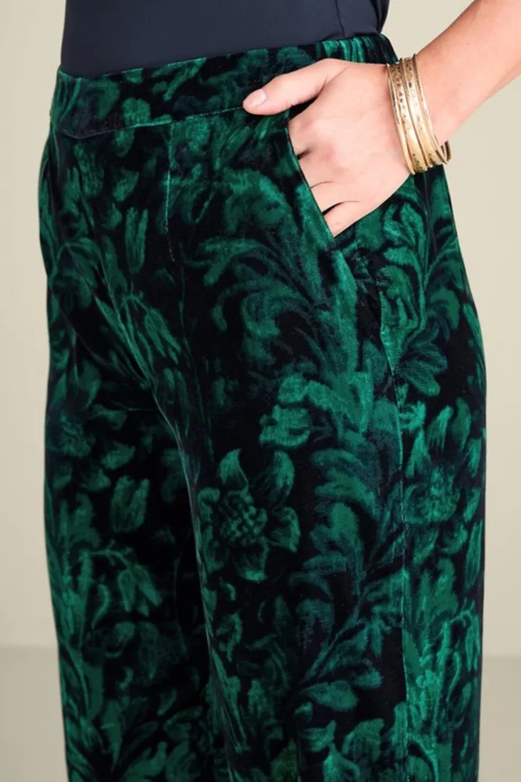 New Soft Surroundings Aria Velvet Wide Leg Pants