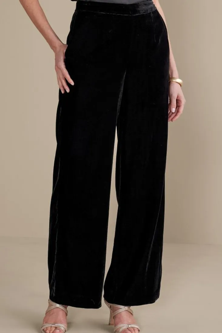 New Soft Surroundings Aria Velvet Wide Leg Pants