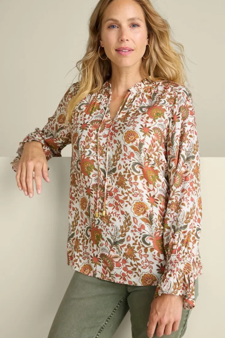 Clearance Soft Surroundings Asha Long Sleeve Top AutumnalGarden