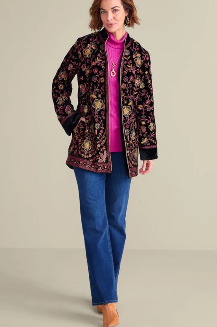 Hot Soft Surroundings Astrid Velvet Jacket Black