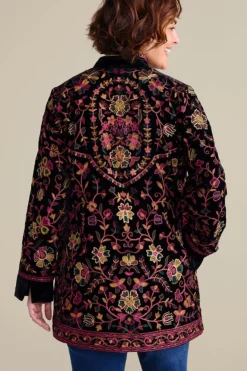 Hot Soft Surroundings Astrid Velvet Jacket Black
