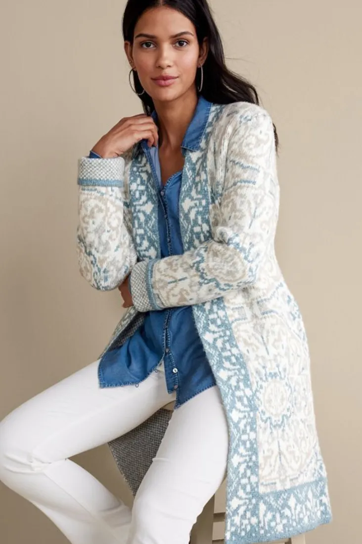 Hot Soft Surroundings Barra Cardigan MedallionMulti