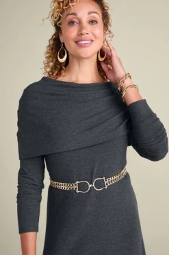 Hot Soft Surroundings B'call Knit Midi Dress CharcoalHeather