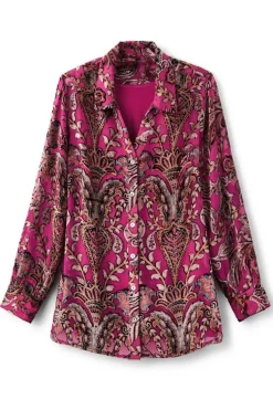 Sale Soft Surroundings Bellarosa Velvet Tunic PinkScarfBurnout