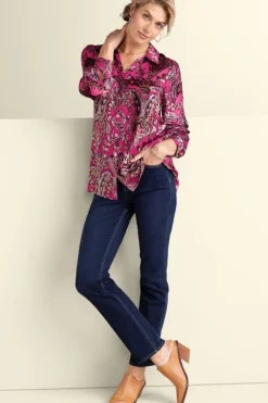 Sale Soft Surroundings Bellarosa Velvet Tunic PinkScarfBurnout