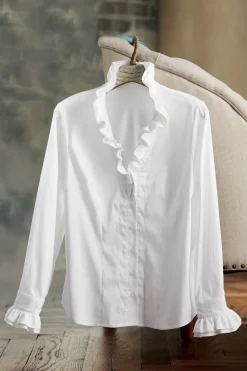 Hot Soft Surroundings Boleyn Shirt White