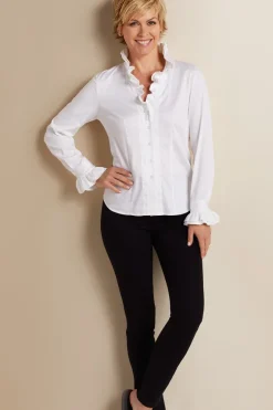 Hot Soft Surroundings Boleyn Shirt White