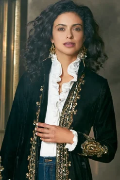 Hot Soft Surroundings Boleyn Shirt White
