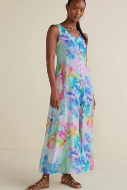 Soft Surroundings Brenda Maxi Dress PainterlyMultiFloral