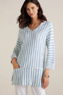 Sale Soft Surroundings Briza Stripe Tunic ChambrayBlue/WhiteStrip