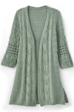 Best Soft Surroundings Calistoga Pointelle Cardigan GreenMilieu