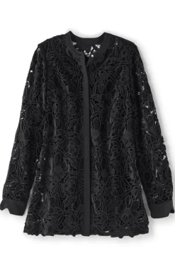 Best Soft Surroundings Candace Velvet Lace Tunic Black