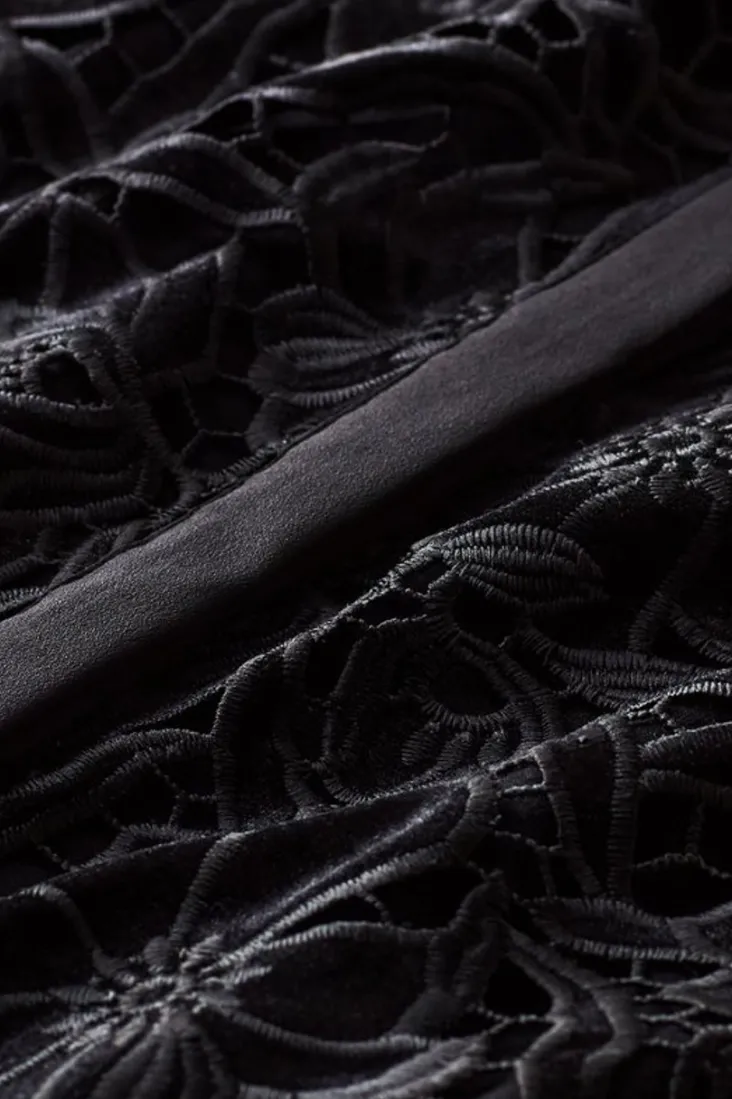 Best Soft Surroundings Candace Velvet Lace Tunic Black