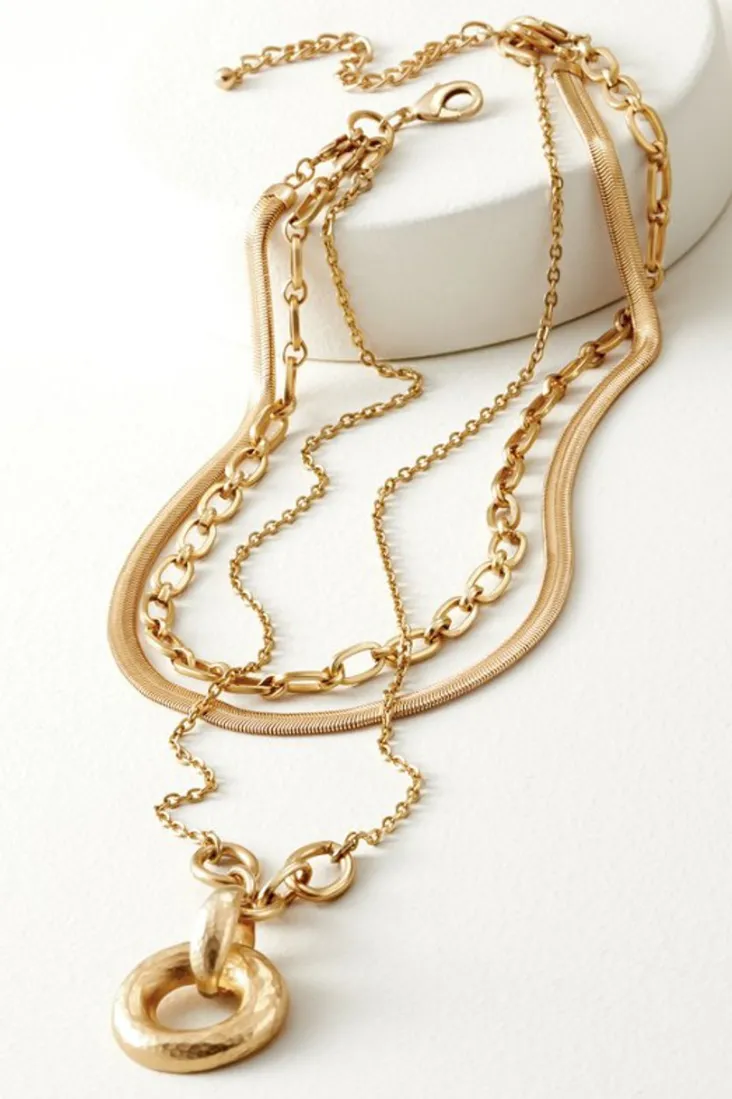 New Soft Surroundings Cara Necklace Set Gold