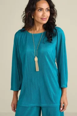 Discount Soft Surroundings Cella Plisse Tunic DeepLagoon