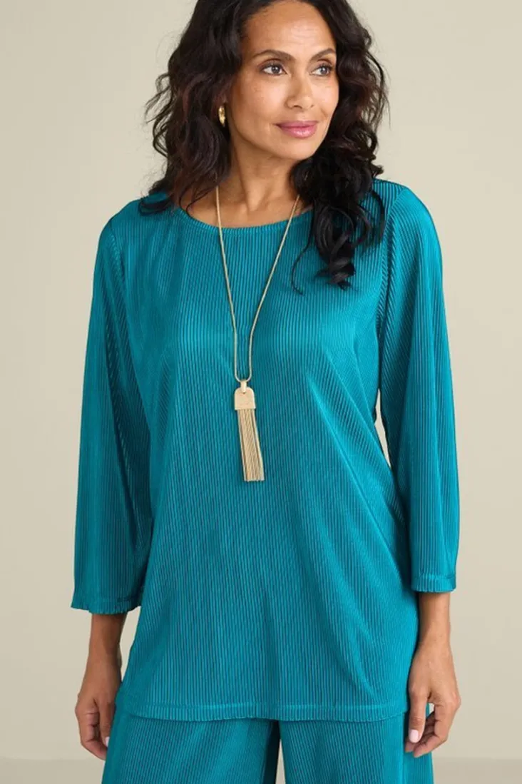 Discount Soft Surroundings Cella Plisse Tunic DeepLagoon