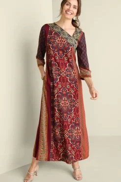 Soft Surroundings Cindra Maxi Dress AutumnalPatchwork
