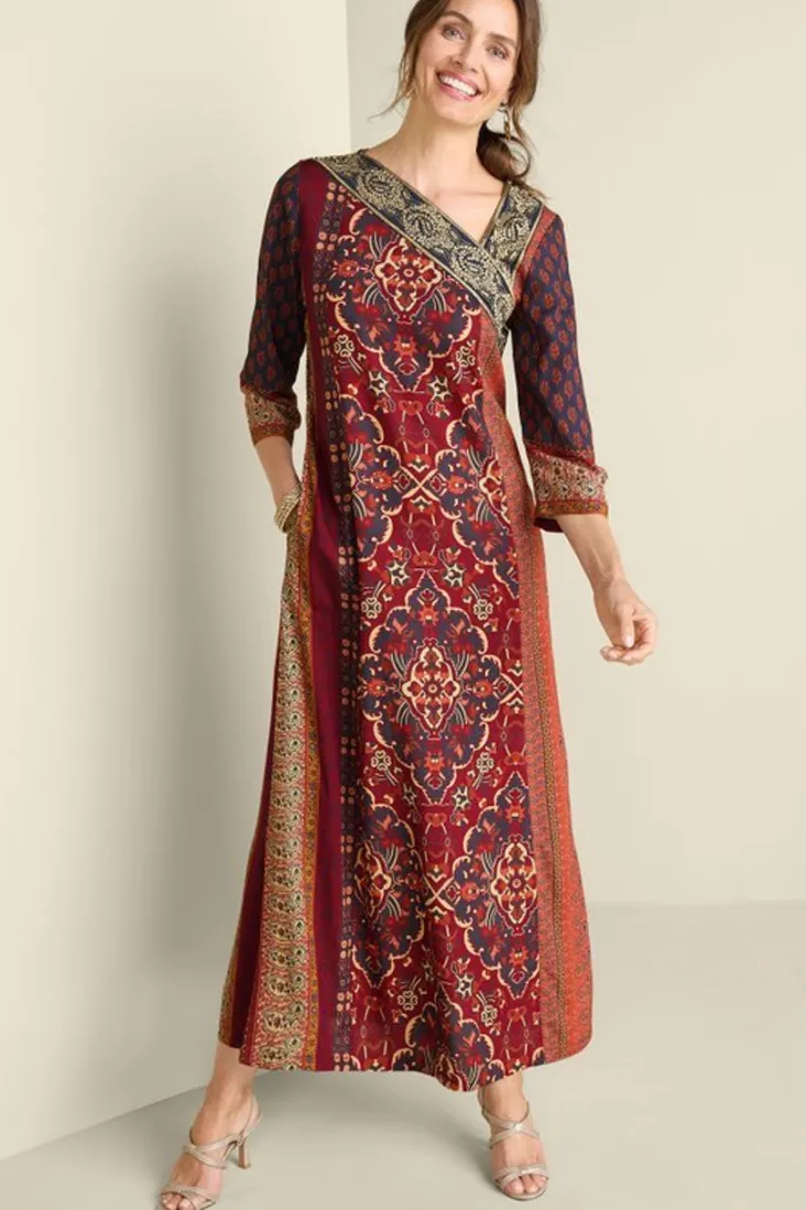 Soft Surroundings Cindra Maxi Dress AutumnalPatchwork