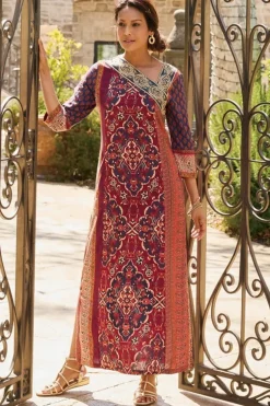 Soft Surroundings Cindra Maxi Dress AutumnalPatchwork