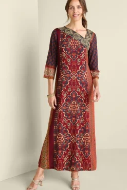 Soft Surroundings Cindra Maxi Dress AutumnalPatchwork