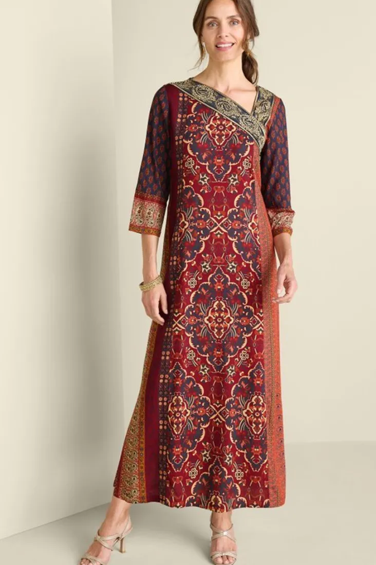 Soft Surroundings Cindra Maxi Dress AutumnalPatchwork