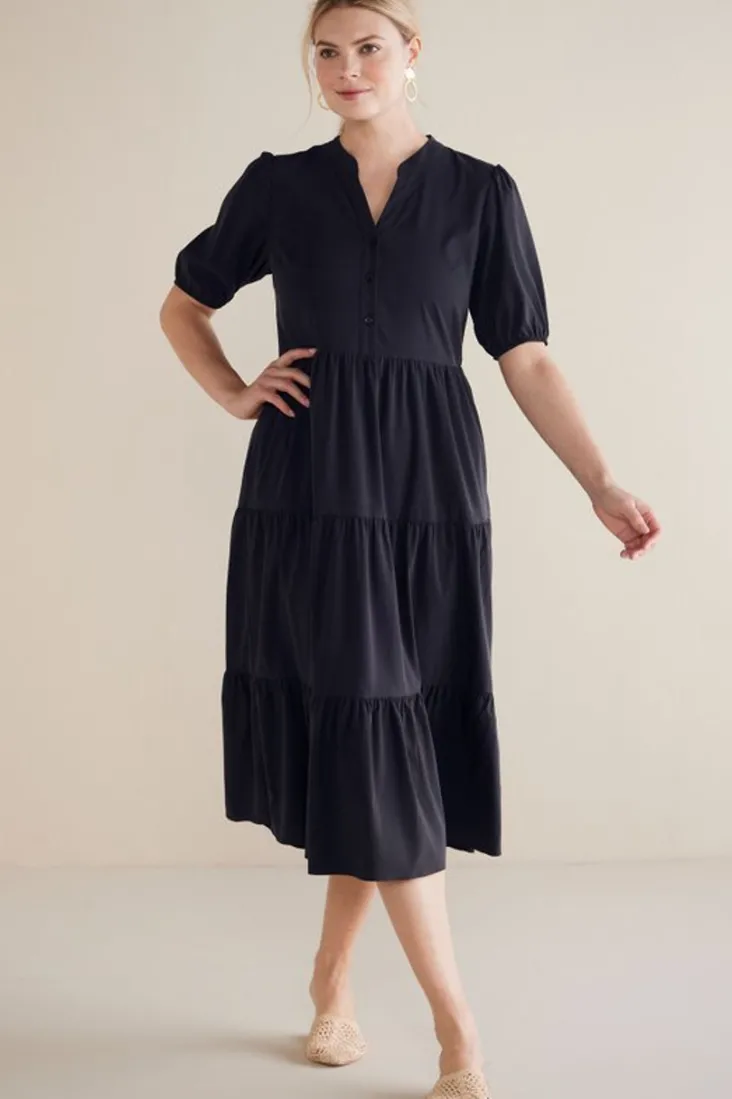 Soft Surroundings Claudia Midi Dress Black