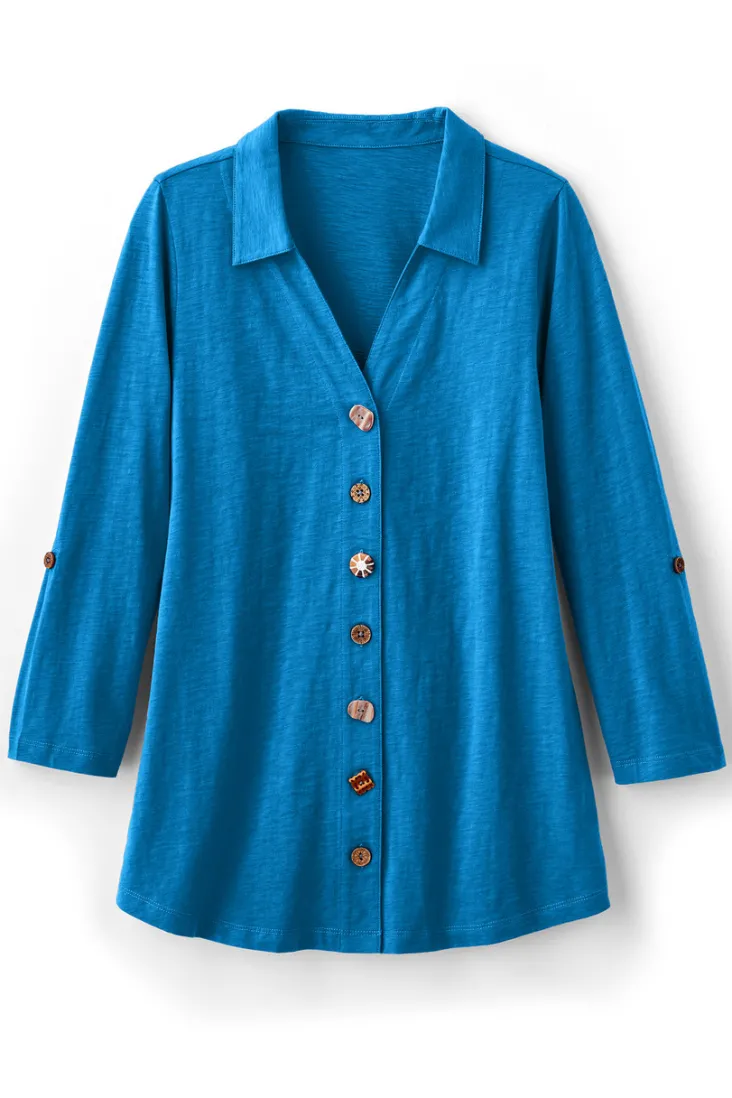 New Soft Surroundings Danielle 3/4 Sleeve Tunic