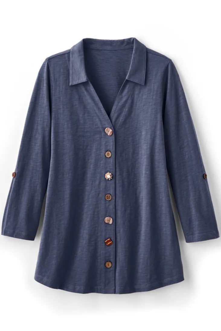 New Soft Surroundings Danielle 3/4 Sleeve Tunic
