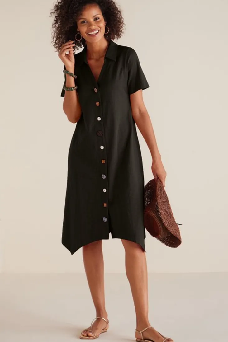 Outlet Soft Surroundings Danielle Button Dress